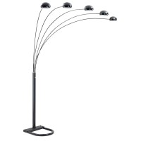 Ok Lighting Ok-9628K 5-Arch Floor Lamp, 88-Inch, Polished Black