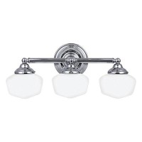 Sea Gull Lighting 44438-05 Academy Wall/Bath Vanity Style Fixture, Three Light, Chrome