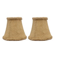 Urbanest Chandelier Mini Lamp Shades 5-Inch, Bell, Clip On, Burlap (Set Of 2)