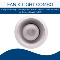 Broannutone 744Led Recessed Light Ventilation Fan With Led Energy Star Certified 70 Cfm 15 Sones White