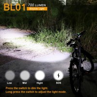 Securitying Waterproof 700 Lumens Led Bicycle Light 4 Modes Super Bright Bike Lamp Headlight + 8.4V Rechargeable Battery Pack + Charger For Camping, Cycling, Hiking, Riding