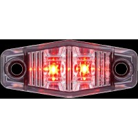 LED Oblong 212 Inch Length x 1116 Inch Width x 1116 Inch Depth Clear Lens Red Light Polycarbonate Housing Waterproof With Chrome Base Bezel 0046 Amp 12 Volt DC Surface Mount Bulk Packaging