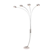 Ore International K-9741Sr Four Arch Floor Lamp, 88-Inch, Silver