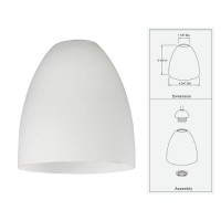 White Glass Bell Shade - Lipless With 1-58-Inch Fitter Opening