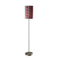 Ore International 9300F-Gy-Rd Modern Retro Floor Lamp, Grey/Red, 66 Inches