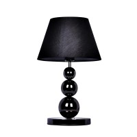 Elegant Designs Lt1022Blk Pearl Black Metal Three Tier Ball Table Lamp