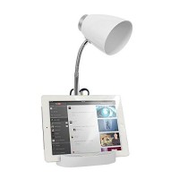 Limelights Ld1002-Wht Gooseneck Organizer Ipad Stand Or Book Holder Desk Lamp, White, 6.5 X 6.5 X 18.5