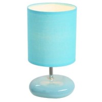 Simple Designs Lt2005-Blu Stonies Small Stone Look Table Lamp, Blue