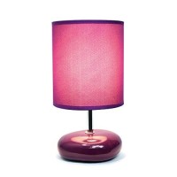 Simple Designs Lt2005-Prp Stonies Small Stone Look Table Desk Bedside Lamp, Purple