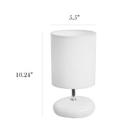 Simple Designs Lt2005Wht Stonies Small Stone Look Table Desk Bedside Lamp White