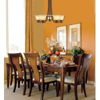 Westinghouse Lighting 6221400 Kings Canyon Fivelight Interior Chandelier Oil Rubbed Bronze Finish With Burnt Scavo Glass