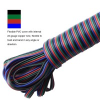 This 33ft long 4 wire RGB flexible extension cord is for 35285050 multicolor LED strip lights The copper cord is covered with high quality PVC insulting shell Moreover this connector cable is easy to cut to length based on your need You can use this cable