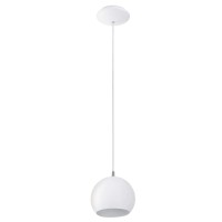 Eglo Usa 92357A Transitional One Light Pendant From Petto Collection In White Finish, 6.00 Inches