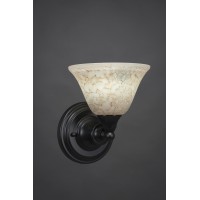 Wall Sconce Shown In Matte Black Finish With 7 Italian Marble Glass