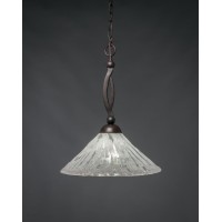 Bow Pendant Shown In Dark Granite Finish With 16 Italian Ice Glass