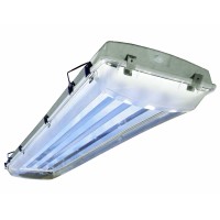 Vapor proof fluorescent high bay impact resistance acrylic lens 4 lamp 54W T5 program rapid start multivolt