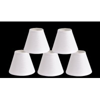 Urbanest Pure Linen Chandelier Lamp Shades, 6-Inch, Hardback Clip On, White(Set Of 5)