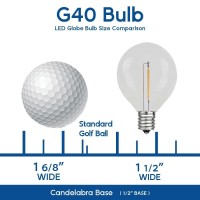 Novelty Lights 25 Pack G40 Frosted White Outdoor Globe Bulbs, Light Bulbs Glass Incandescent Bulbs With 3000 Hour Lifespan, Globe String Lights Replacement Bulbs