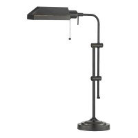 Adjustable Pharmacy Table Lamp Traditional dark bronze 1light table lamp This table lamp adjusts from 20 to 26inches in height Takes 1 60watt incandescent A19 bulbs Bulbs sold separately Dry location rated UL listed 26 in x 7 in Cal Lighting Adjustable Ph