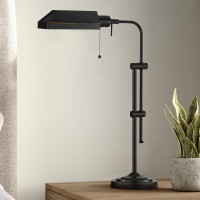 Adjustable Pharmacy Table Lamp Traditional dark bronze 1light table lamp This table lamp adjusts from 20 to 26inches in height Takes 1 60watt incandescent A19 bulbs Bulbs sold separately Dry location rated UL listed 26 in x 7 in Cal Lighting Adjustable Ph