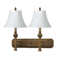 Cal Lighting LA60005W2L1 Transitional Two Light Wall Lamp from Hotel collection in Gold Champ Gld Leaf finish 1200 inches Two Light Wall Lamp from the Hotel collection Transitional Two Light Wall Lamp from Hotel collection in Antique Gold finish 1200 inch