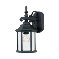 Designers Fountain 2961-Bk Devonshire - One Light Outdoor Wall Lantern, Black Finish With Clear Glass