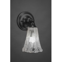 Wall Sconce Shown In Matte Black Finish With 5.5 Fluted Italian Ice Glass