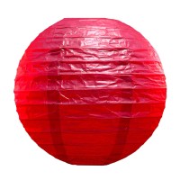 Lumabase Round Paper Lanterns - Red, 10