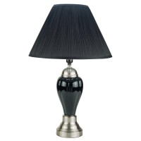 Ore International 6117Snbk Ceramic Table Lamp 27Inch Blacksilver