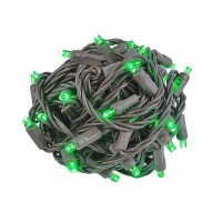 Novelty Lights 50 Led Brown Wire 25-Feet Long Outdoor Party Christmas Mini Light Set, Green