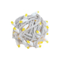 Novelty Lights 50 Light Led Christmas Mini Light Set, Outdoor Lighting Wedding Patio String Lights, Yellow, White Wire, 25 Feet