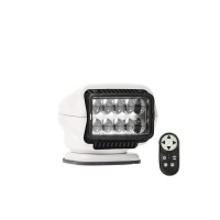 40 Watt LED White Rectangular Housing Permanent Mount White Light 712 Inch Depth x 714 Inch Width x 7 Inch Height 370 Degree Rotation x 135 Degree Tilt 12 Volt 37 Amp Hardwired With Wireless Handheld Remote Mounting Hardware Output Of 544 000 candlea And 