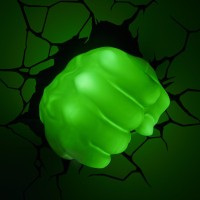 3D Light Fx Marvel Avengers Hulk Fist 3D Deco Light, Plastic