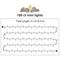 Brite Star 100 Count Mini String Christmas Lights Clear 22 Feet Indooroutdoor Christmas Tree Lights With White Wire