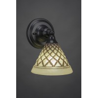 Wall Sconce Shown In Matte Black Finish With 7 Chocolate Icing Glass