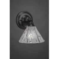 Wall Sconce Shown In Matte Black Finish With 7 Italian Ice Glass