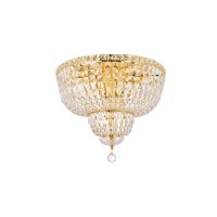 2528 Tranquil Collection Flush Mount D20In H16In Lt:10 Gold Finish (Royal Cut Crystals)