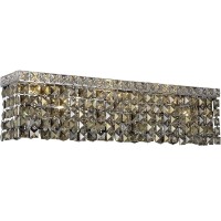 2033 Maxim Collection Wall Sconce W26in W45in H625in Lt6 Chrome Finish Royal Cut Golden Teak Crystals The unique design of the Maxim Collection inspires any room setting Dazzling spectacles of light sparkles throughout the fixture creating a modern yet ti