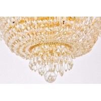 1900 Century Collection Flush Mount D16in H10in Lt4 Gold Finish Royal Cut Crystal The Century Collection is a classic 19th century French inspired chandelier consisting of flowing lines of light refracting crystals gently dropping down into a bell shape E