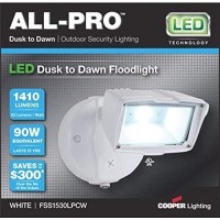 All-Pro Fss1530Lpcw, Dusk To Dawn Led Small Floodlight, White