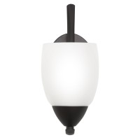 Yosemite Home Decor 1261-1Ws-Orb 1 Light Vanity With White Etched Glass, Bronze