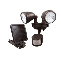 Maxsa 44216 Solar-Powered Dual Head Led Security Light - Dark Bronze