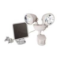 Solar-Powered Dual Head Led Security Light - Off White