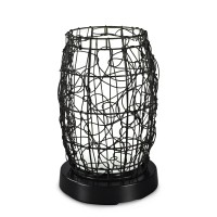 Patio Living Concepts 68800 Patioglo Walnut Random Weave Resin Wicker Led Table Lamp Bright White