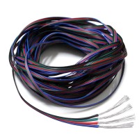 22 Gauge 4Pin Extension Wire, Evz 22Awg 4 Conductor Parallel Electric Cable Cord For Rgb Led Strips 3528 5050, Black-Green-Red-Blue, 33Ft/10M