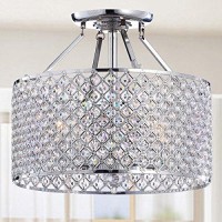 Jojospring Chrome/Crystal 4-Light Round Ceiling Chandelier