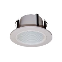 4 Inches Line Voltage Phenolic Stepped Baffle Trim/Trims For Recessed Light/Lighting-White-Replaces Halo 993W