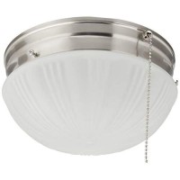 Westinghouse Lighting 6721000 Two-Light Flush-Mount Interior Ceiling Fixture With Pull Chain, Brushed Nickel Finish With Frosted Fluted Glass, Diameter: 8.75 Inches