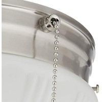 Westinghouse Lighting 6721000 Two-Light Flush-Mount Interior Ceiling Fixture With Pull Chain, Brushed Nickel Finish With Frosted Fluted Glass, Diameter: 8.75 Inches