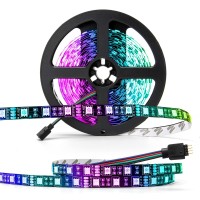 Supernight - 5050 Rgb Led Strip Lights-16.4Ft 300 Leds 60Leds/M, Color Changing Led Lights For Valentine Decor, Wedding Sparklers, Christmas Lights, Indoor Decoration, Rope Lighting Decoration (Black Pcb Strip)